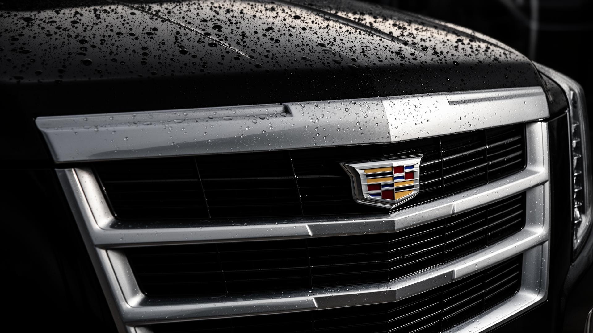 Cadillac Escalade ESV — chrome grille and emblem detail